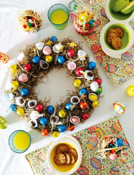 Corona con Huevitos de Pascua