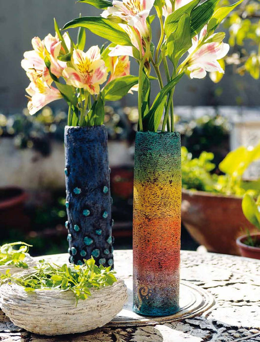 Florero Forrado en Pasta de Papel