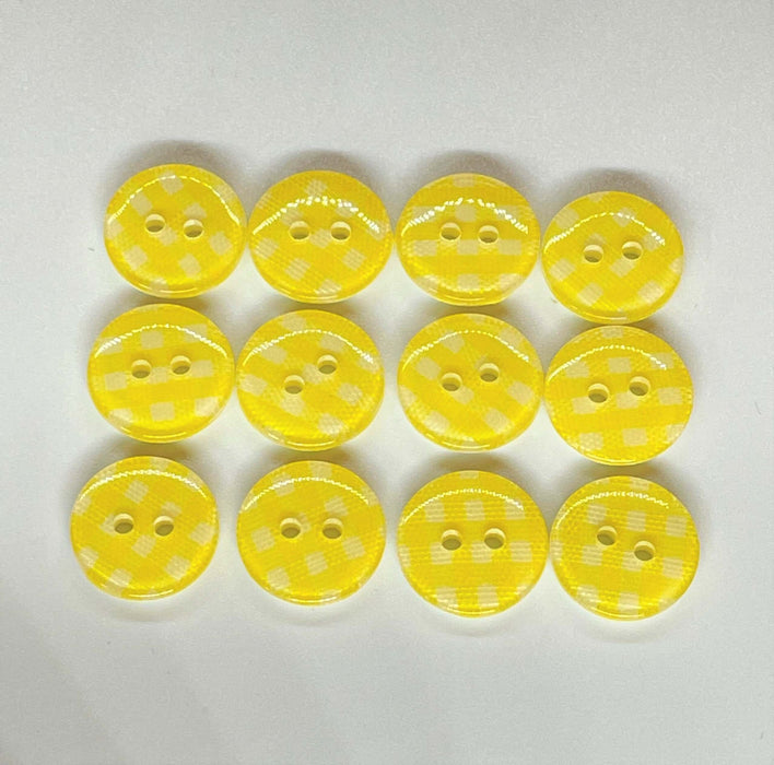21- Botones Cuadrillé Amarillo