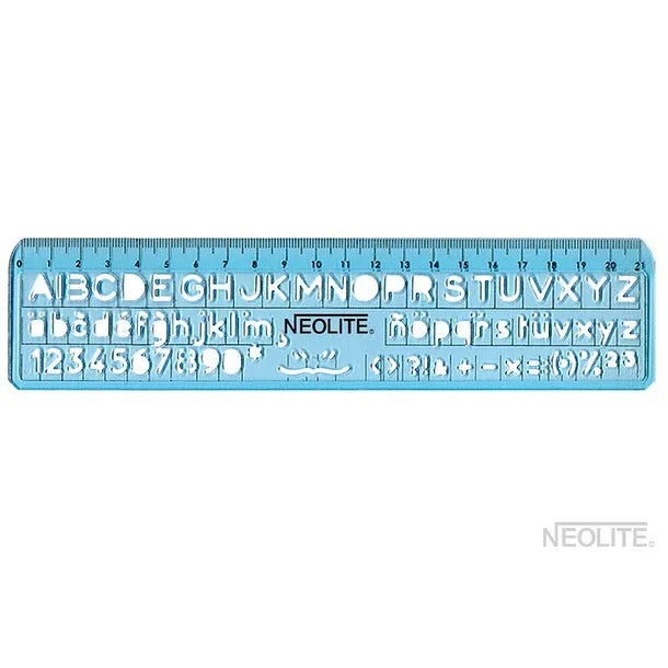 Plantilla / Normógrafo Escolar 21cm NEOLITE – Materiaprima