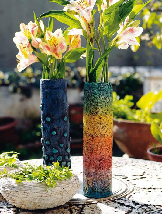 Florero Forrado en Pasta de Papel