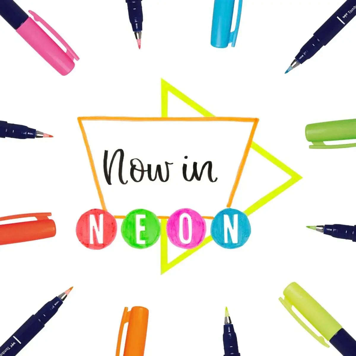 Tombow Fudenosuke - Set 6 marcadores Neon