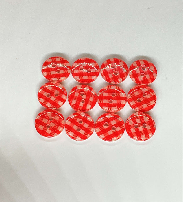 19- Botones Cuadrillé Rojo