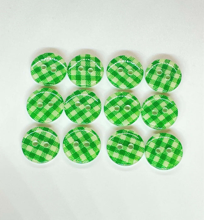 20- Botones Cuadrillé Verde