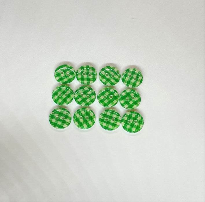 20- Botones Cuadrillé Verde