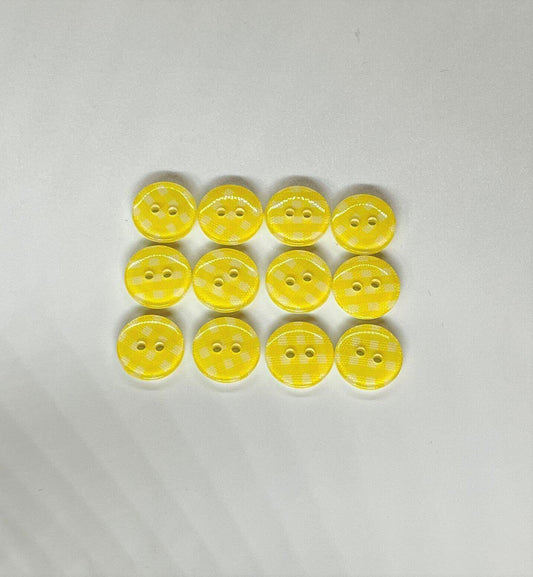 21- Botones Cuadrillé Amarillo