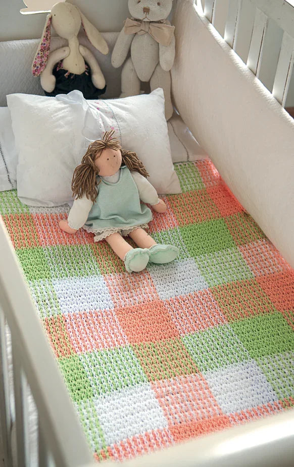 Manta Crochet a Cuadros
