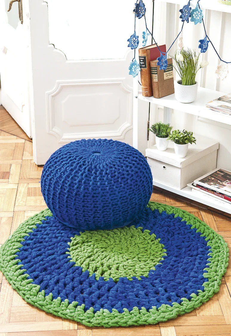 Pouf Chato Azulino